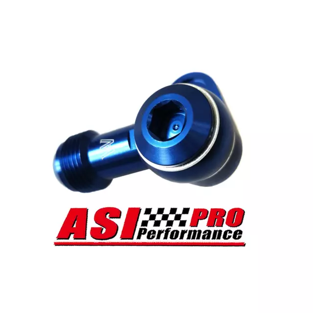 Billet Power Steering Pump Fitting -10AN For 02-07 Subaru WRX STI JDM Pump Blue