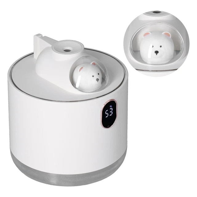 (Bianco) 500ml Grande Capacità Umidificatore Spacecraft Luce Notturna USB Ricari