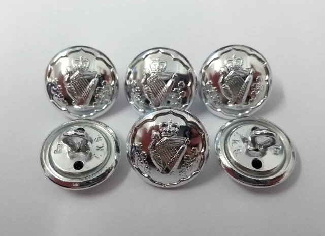 THE ROYAL IRISH Rangers Style RIR Dress Buttons Silver Coloured Size ...