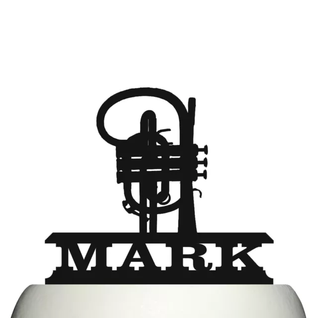 Personalised Acrylic Cornet Brass Instrument Birthday Cake Topper Decoration