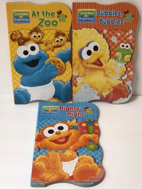 New 3 Board Books For Babies & Children Daycare Preschool Sesame Street