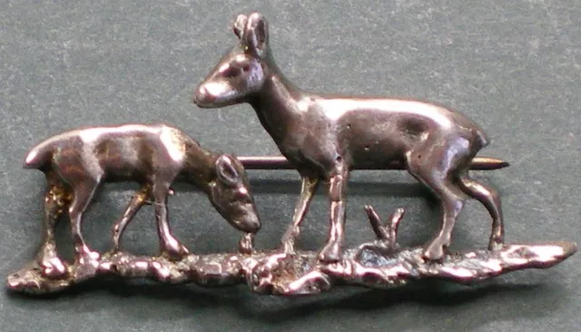 Anstecknadel Rehgeiss Mit Kitz Silber Je044