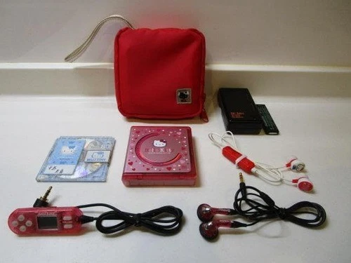 【レア】Victor Hello Kitty MDプレーヤー KT-ZX5 VICTOR KT-MD5 HELLO Kitty MD Player w/ Accessories Tested from