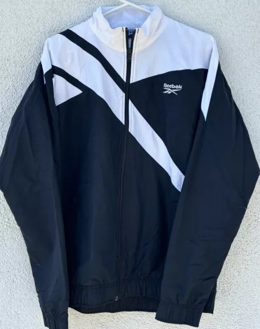 NWT Reebok Mens Embroidered Logo Classics Lightweight Woven Track Jacket Large