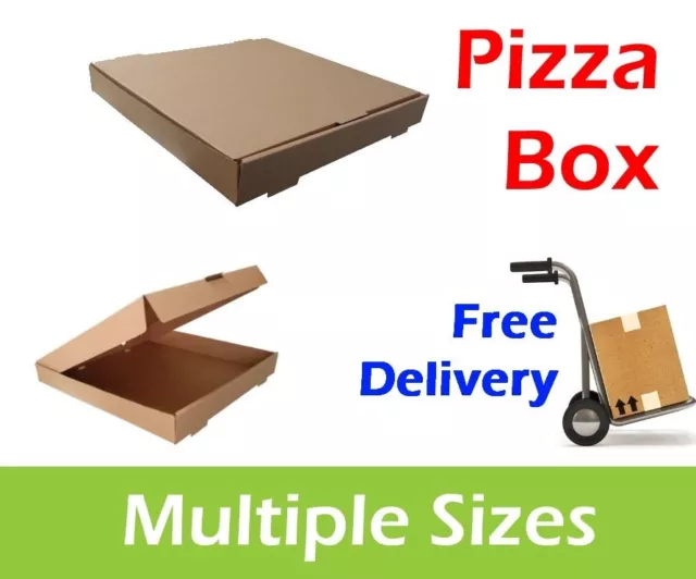 100 Plain Brown Pizza Boxes, 10 12 14 Inch Postal Boxes Pizza Box Multiple Sizes