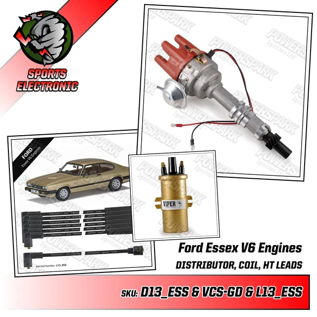 FORD ESSEX V6 Electronic Distributor with Gold Sports Viper Coil and