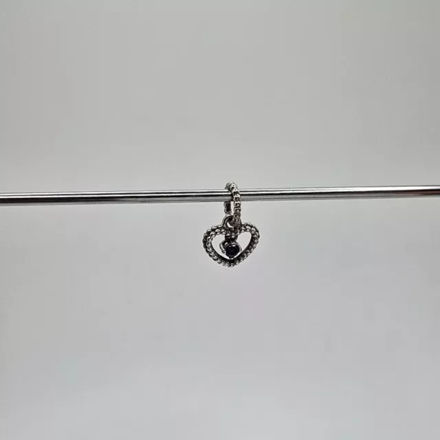 Genuine Pandora Birthstone September Dangle Heart Charm ALE 925 #798854C12