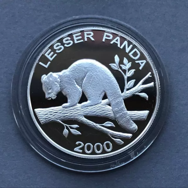 LAOS  Silver coin 500 Kip  2000  LESSER PANDA  Proof