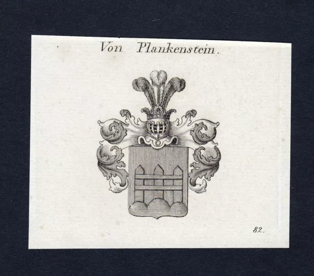 1820 Plankenstein Escudo Nobleza Abrigo De Arms Heráldica Grabado