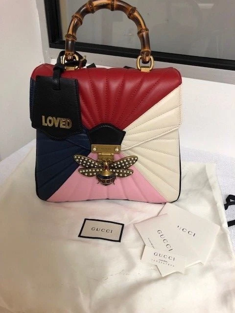 Gucci Queen Margaret Flap Bag Colorblock Leather Medium Multicolor