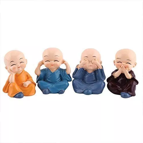 "5 cm Polyresin Little Cute Small Monk Buddha Statues for Home Decor car living