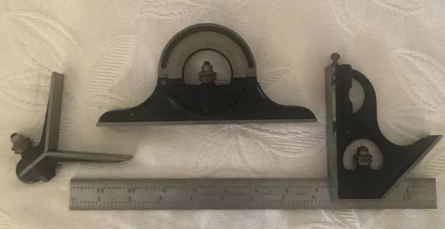 Starrett Combination Set With 4RGrad Square, Center & Protractor Head & Blade