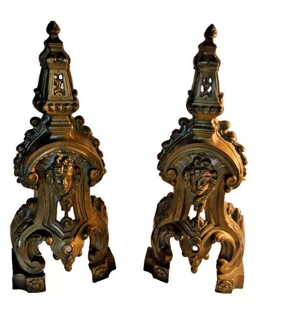 Paire De Mascarons à Décor De Têtes De Femmes