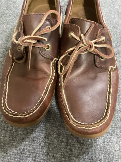 Timberland Shoes Mens 10.5 Brown 6363R Earthkeepers Heritage 2 Eye Lace Boat 2