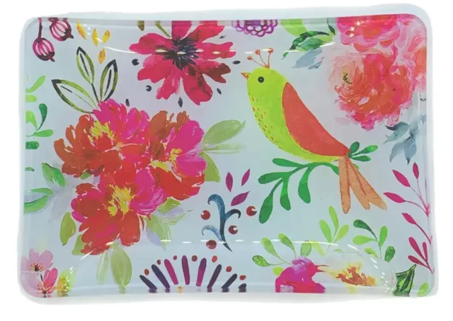 Michel Design Works Confetti Birds Floral  Glass Trinket Keys Soap Dish