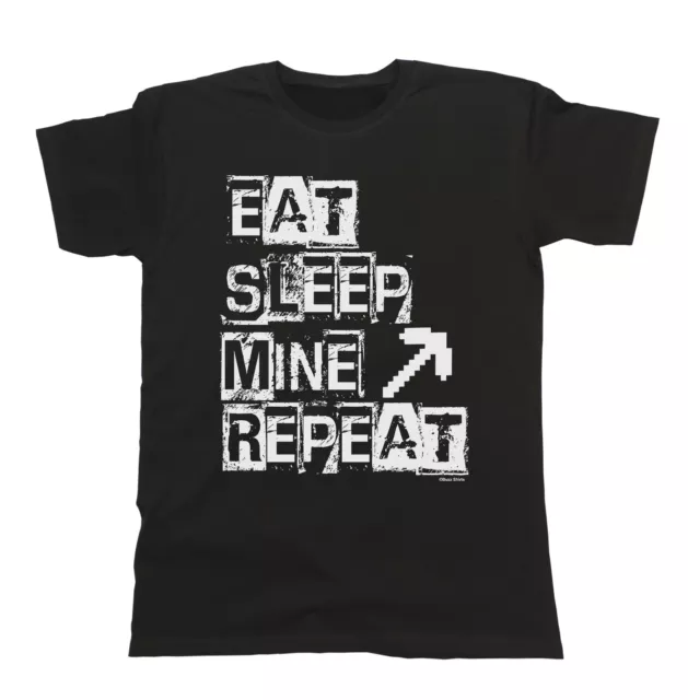 Eat Sleep MINE Repeat Mens ORGANIC T-Shirt MINECRAFT Slogan Gamer Geek Gaming