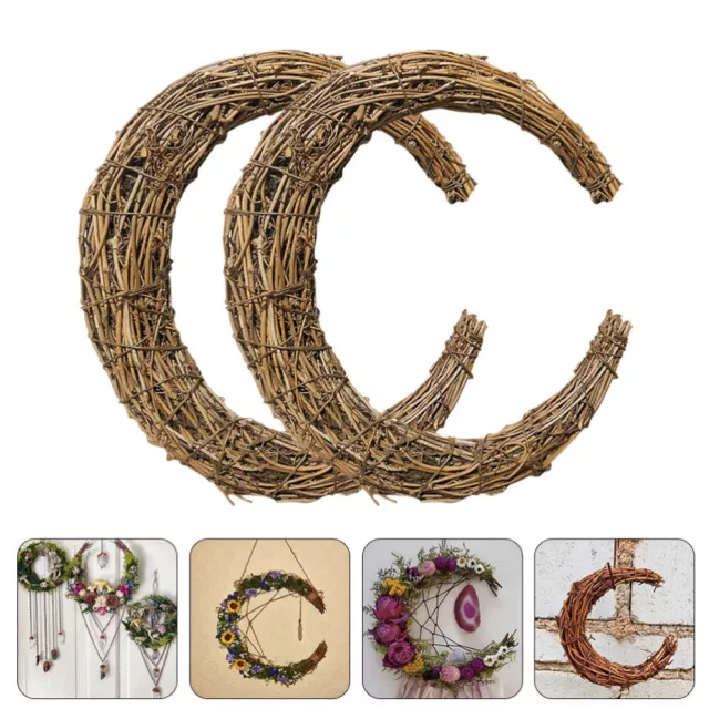 2 Pcs natural grapevine wreaths Rattan Garland Wire Wreath Frame Rustic