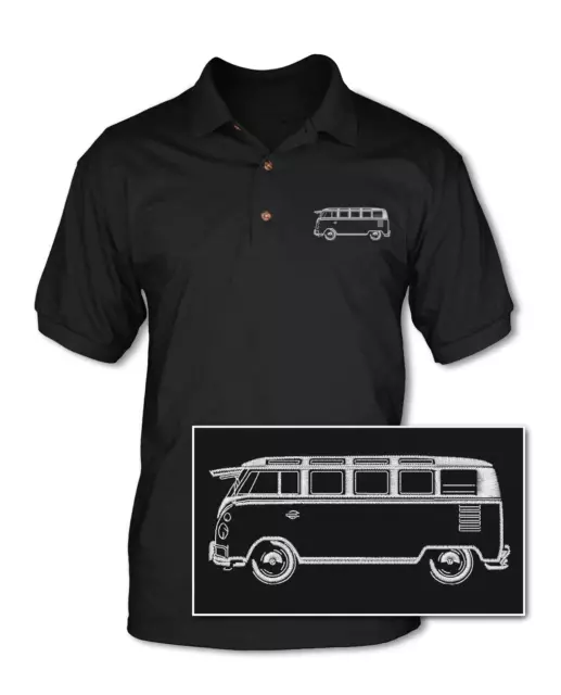 Kombi Bus Samba 21 windows Adult Polo Shirt - 10 Colors - German Classic Car