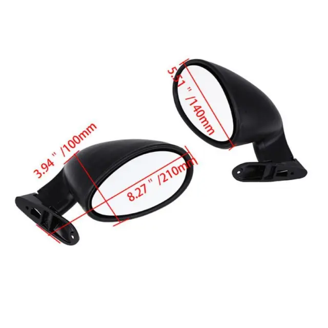 Pair Universal Car Classic Door Wing Side View Mirror with Gaskets Vintage