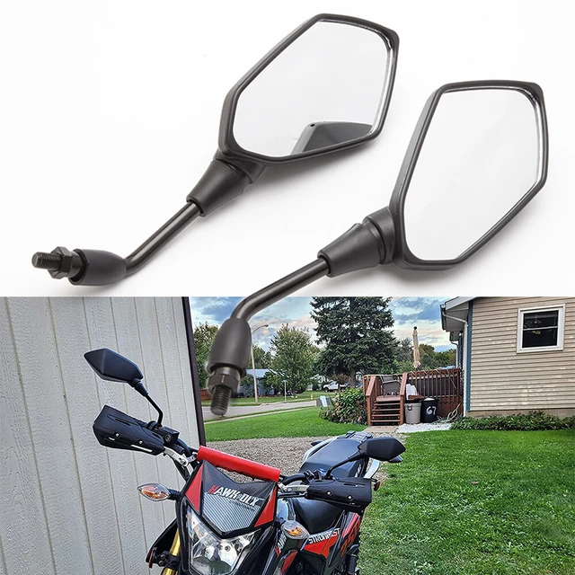Motorcycle Rear View Side Mirrors For ATV Kawasaki Suzuki Honda 7/8" Handle Bar