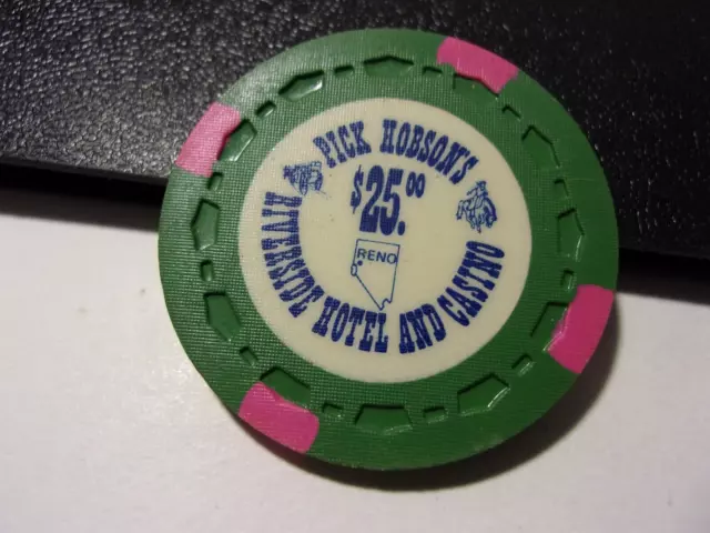 PICK HOBSON'S RIVERSIDE HOTEL CASINO $25 hotel casino gaming poker chip - Reno