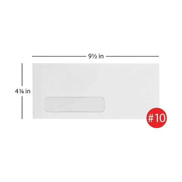 Office Depot Envelopes Window On Bottom Left, #10, 20-Pack
