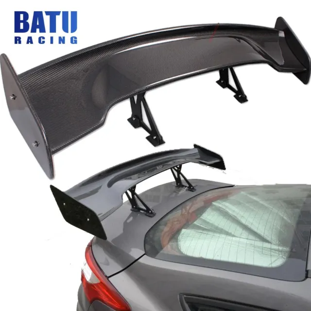 Universal JDM Carbon Fiber Rear Trunk Spoiler GT Style+Brackets for Honda Civic