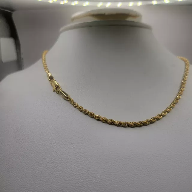 Rope Chain Necklace 14K Gold Plated Mens & Women Italy Hip Hop Jewelry