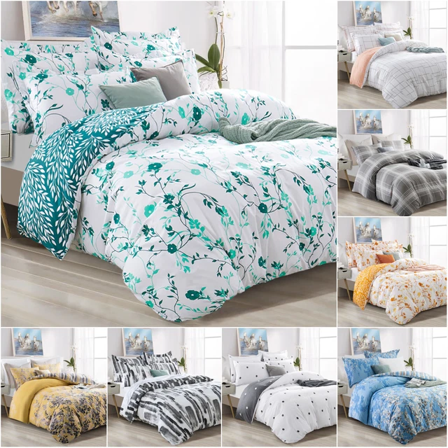 Reversible Duvet Cover Bedding Set Luxury Quilt Cover Single Double King Size