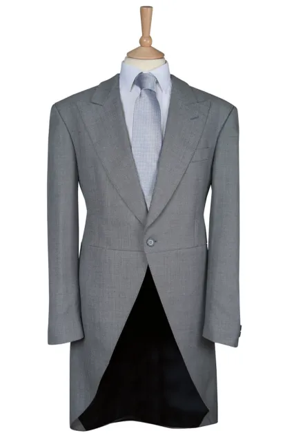 Grey 2 Piece Tailcoat And Pinstripe Trouser Wedding Tails Morning Suit Ex Hire