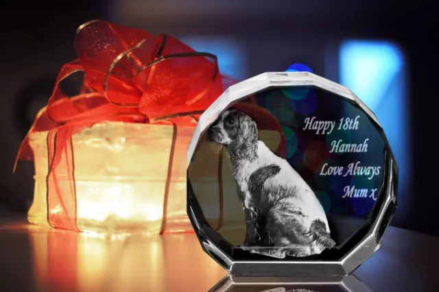 Personalised 3D Laser Etched CRYSTAL GLASS GIFT - XL (YOUR PHOTO IN A CRYSTAL)