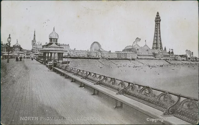 Blackpool North Promenade 1906 Postmark