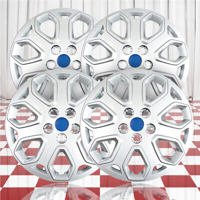 16" Push-on Silver Hubcaps for 2012-2014 Ford Focus (QTY: Four)