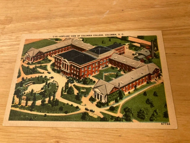 airplane view  Columbia college South Carolina Postcard