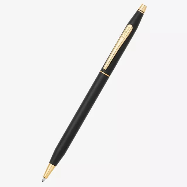 Cross  Century Ballpoint Pen Matte  Black & Gold New In Box 2502