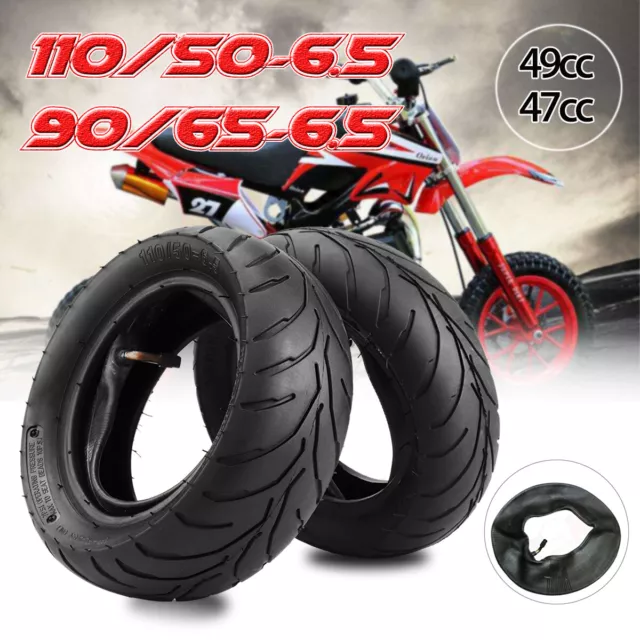 Wet Tread Front Rear Tyre & Inner Tube 90/65-6.5 110/50-6.5 Minimoto Racing Bike