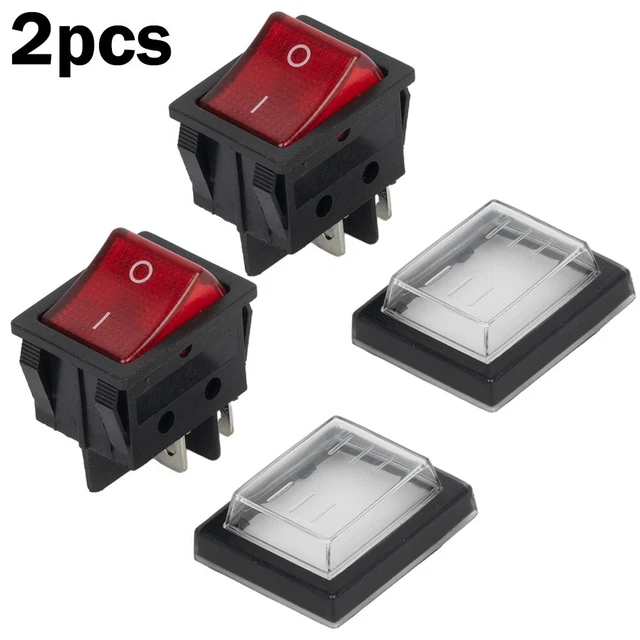 Interruttore a bilanciere illuminato rosso da 5 pezzi, interruttore a