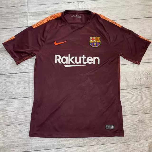 Nike Dri-Fit FC Barcelona Maroon 2017/18 Third Football Shirt 847253-683 Mens M