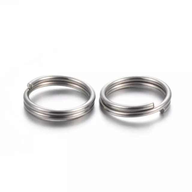 Edelstahl 10 mm geteilter Ring Schlüsselanhänger dick stark Schlüsselanhänger Fundstücke UK 2