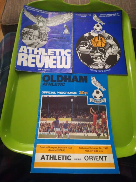 3 x Oldham Athletic 1970s football programmes. All different