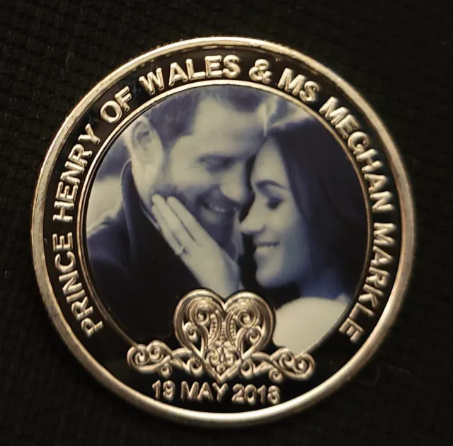 Moneda de Plata de Boda del Príncipe Harry y Megan Medalla Lilibet Diana La Reina de la Corona Reino Unido 2