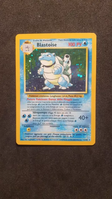 Blastoise 2/102 holo ITA Set Base Near Mint Pokèmon Card Swirl