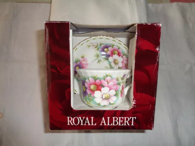 Porcelaine Anglaise Royal Albert, Tasse À Thé, Soucoupe, Octobre + Coffret