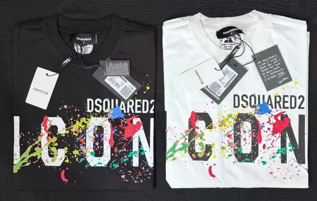 DSQUARED2 SPLASHED T-shirt, WITH BAG, BNQT FREE FAST NEXT DELIVERY CLEARANCE!!