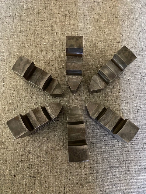 6 PC SET OF OUTSIDE or O.D. JAWS FOR A 10" 6-JAW BUCK CHUCK, #5106 NICE