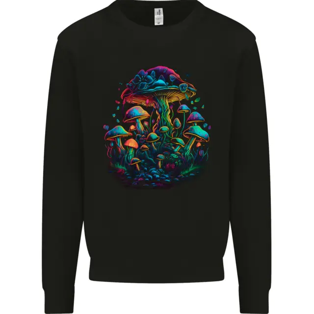 Psychedelic Magic Mushrooms Trippy LSD Kids Sweatshirt Jumper