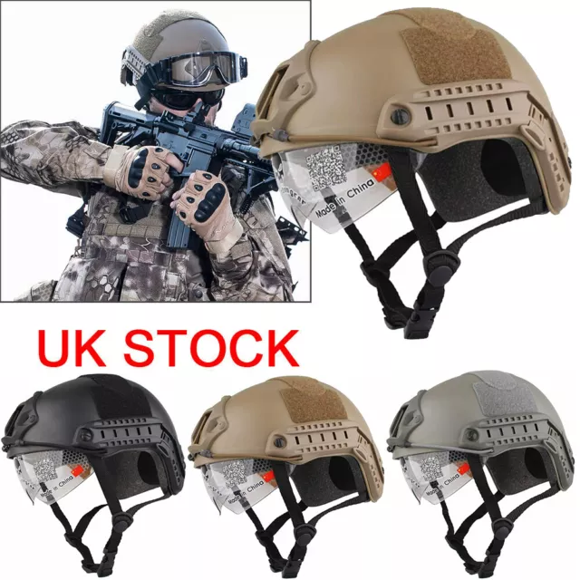 Tactical Military Protective MH Helmet SWAT Airsoft Paintball Fast Helmet Goggle