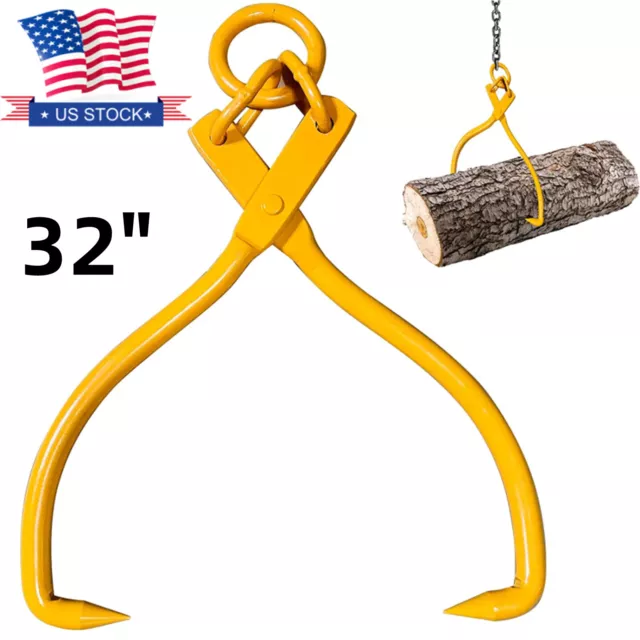 32inch Felled Timber Claw Hook Log Lifting Tongs Heavy Duty Grapple Timber Claw