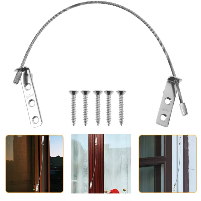 3 piezas bloqueo de ventana protección de ventana cerradura de cable de seguridad