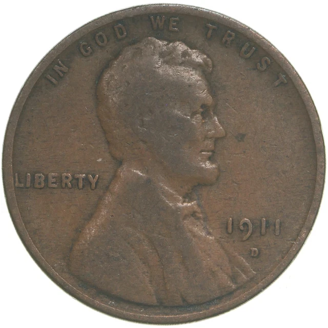 1911 D Lincoln Wheat Cent Fine Penny FN